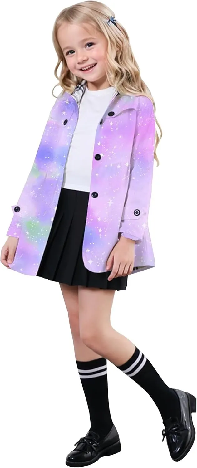 SANGTREE Girl's Waterproof Trench Coat Hooded Lightweight Rain Jackets