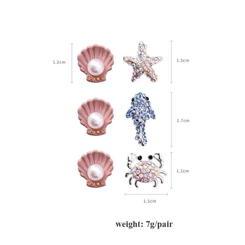 Save Sea Animals Jewelry | Cute Crab Shell Earrings 6 STYLES
