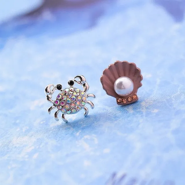 Save Sea Animals Jewelry | Cute Crab Shell Earrings 6 STYLES