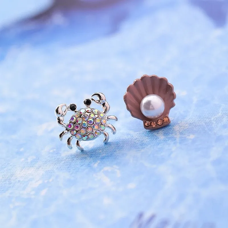 Save Sea Animals Jewelry | Cute Crab Shell Earrings 6 STYLES