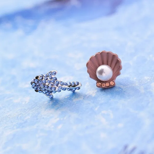 Save Sea Animals Jewelry | Cute Crab Shell Earrings 6 STYLES