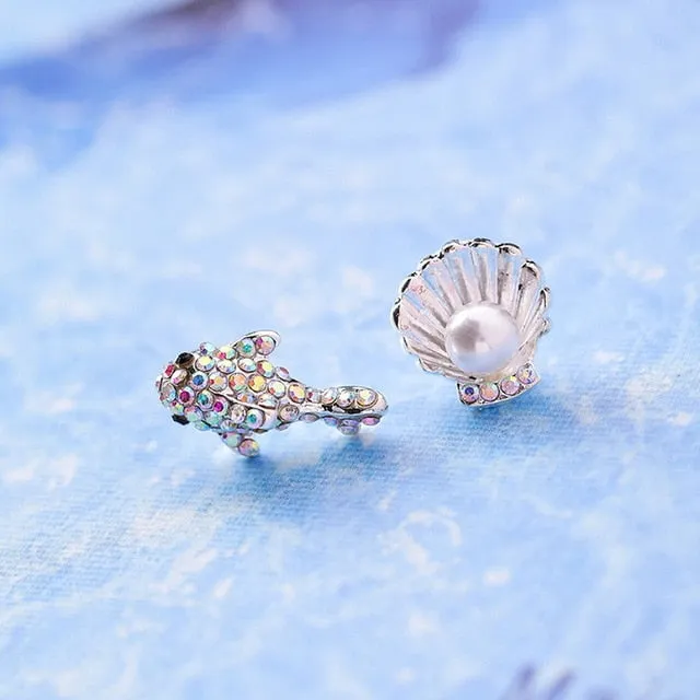 Save Sea Animals Jewelry | Cute Crab Shell Earrings 6 STYLES