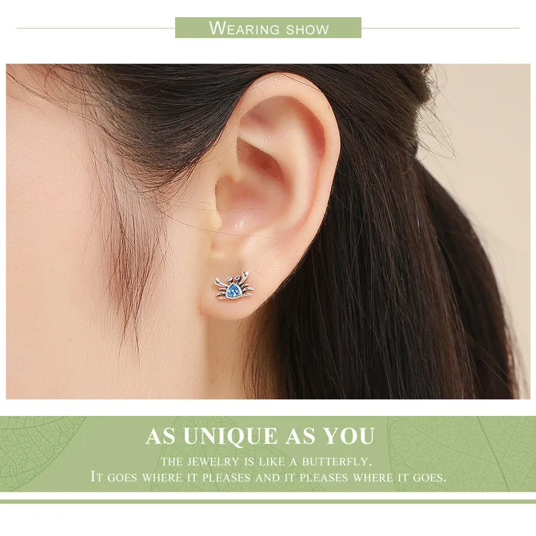Save Sea Animals Jewelry | Sterling Ocean Crab Earrings