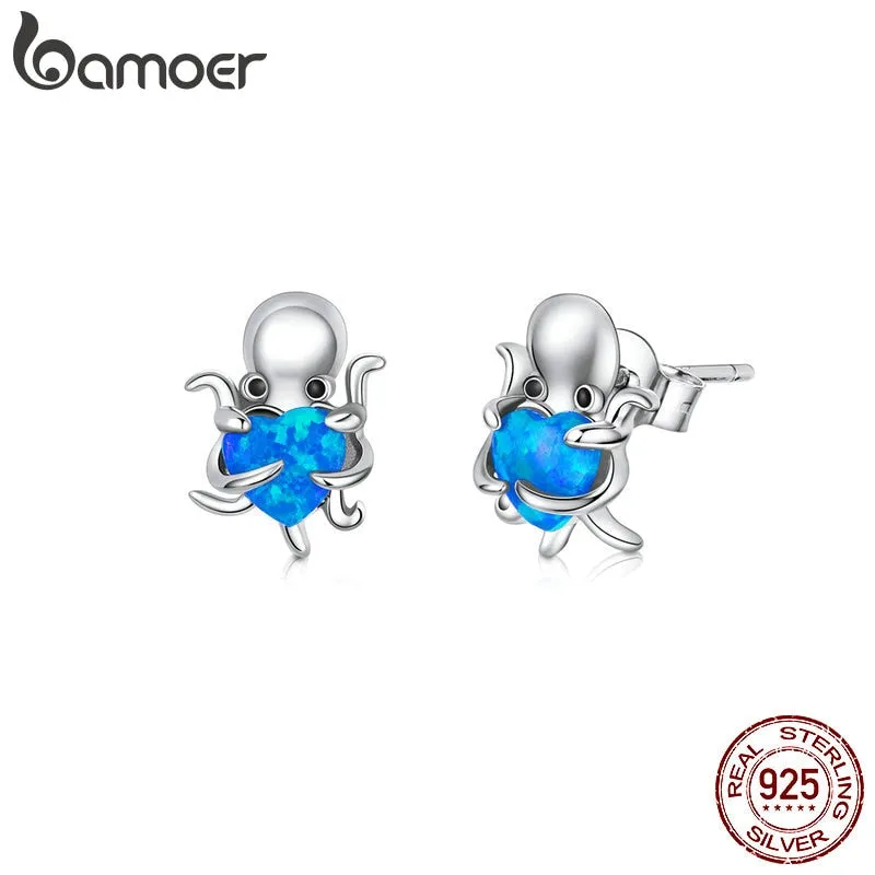 Save Sea Life Jewelry | Sterling Silver Octopus Earrings