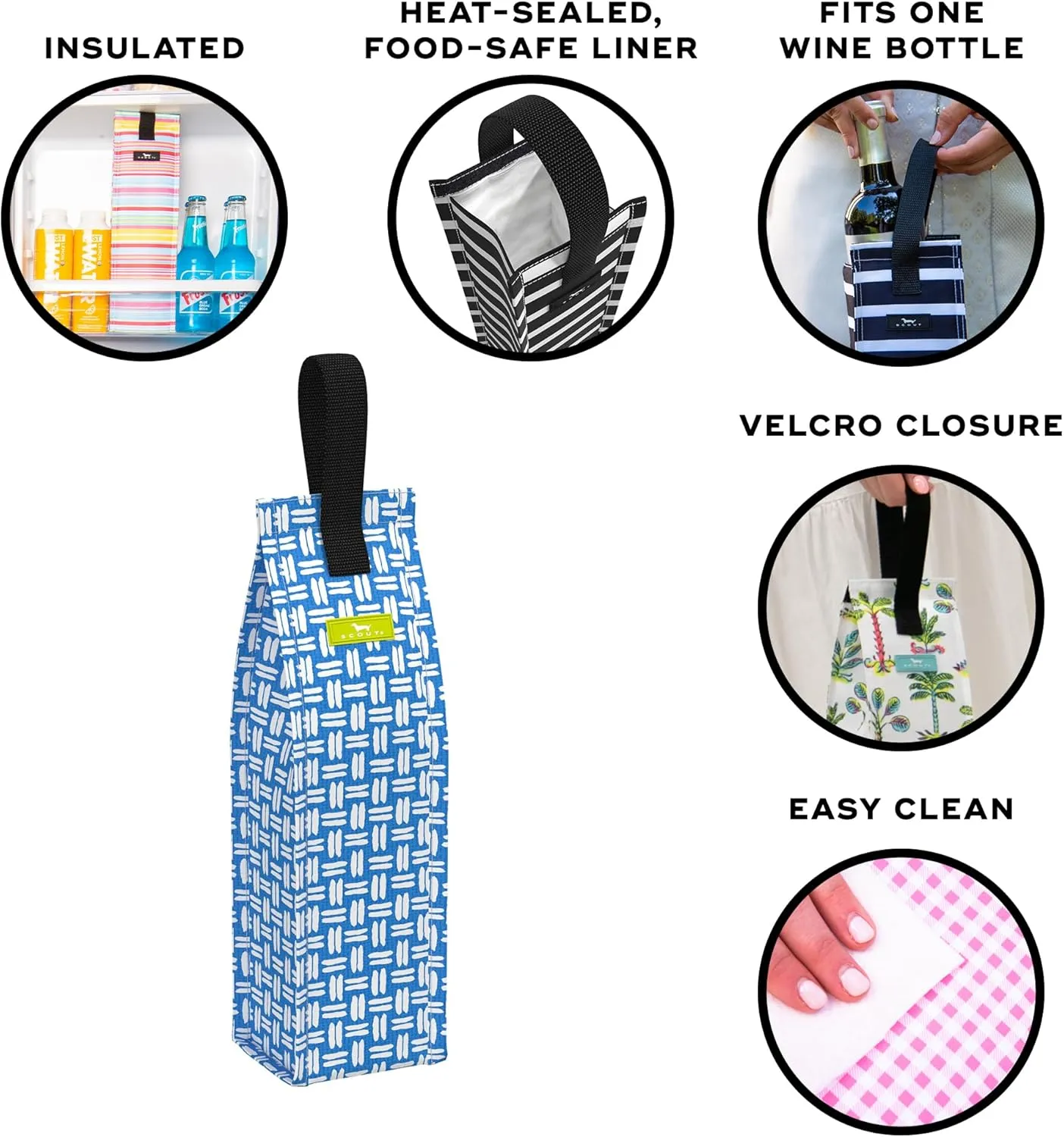 SCOUT Spirit Chillah, Reusable Insulated Wine Bag, Durable, Collapsible, Top Carrying Loop