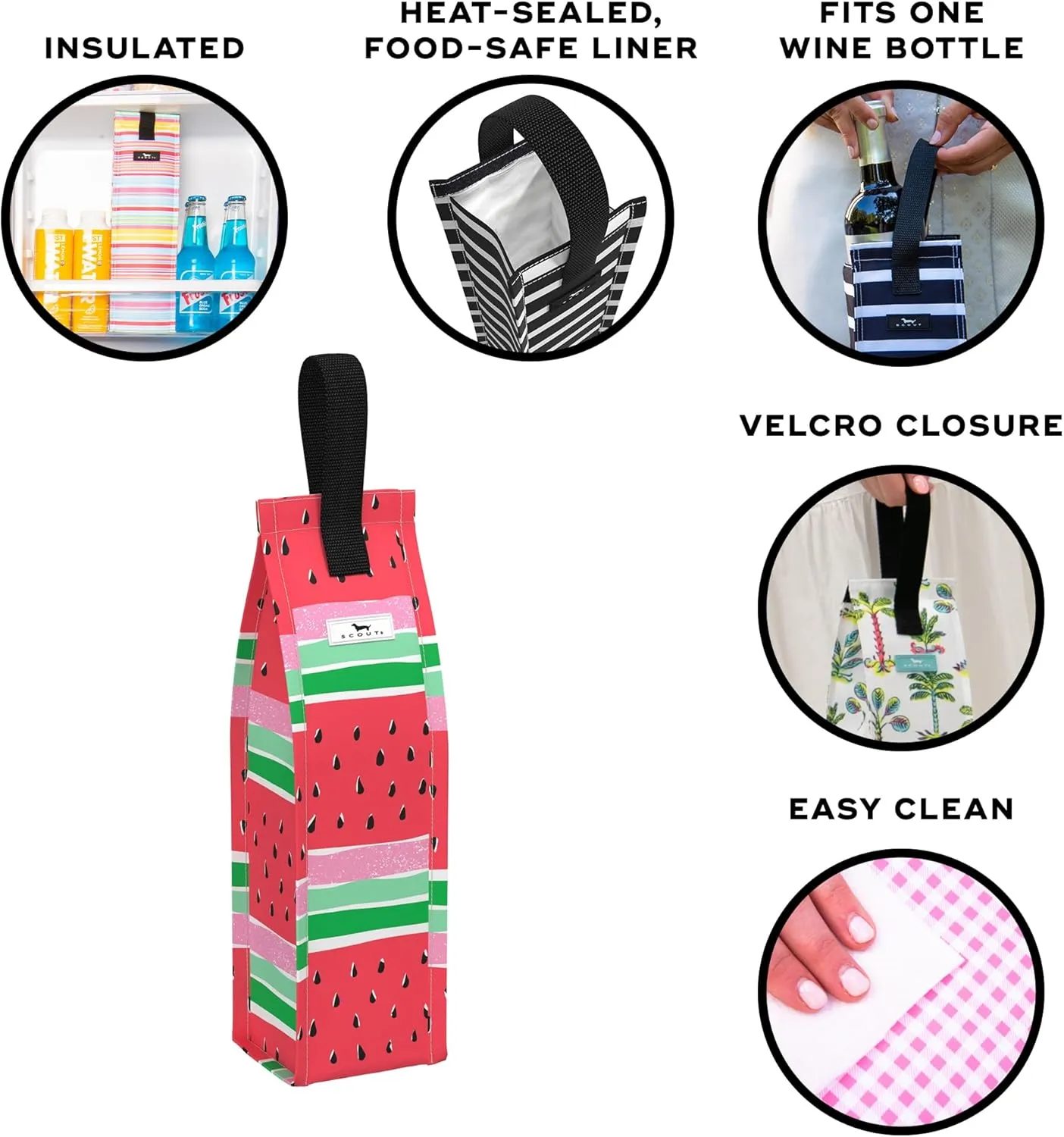 SCOUT Spirit Chillah, Reusable Insulated Wine Bag, Durable, Collapsible, Top Carrying Loop