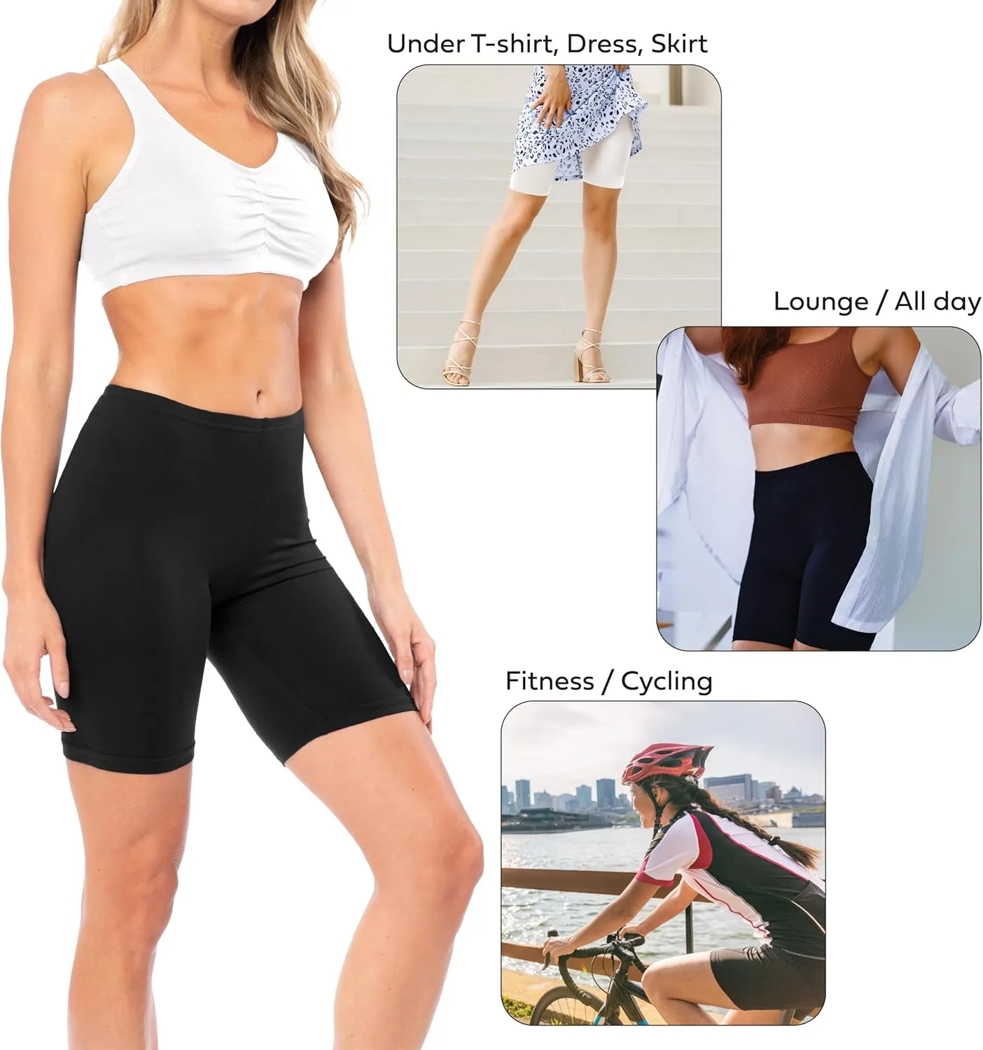 Sexy Basics Womens Ultra Soft Yoga Bike Short | Stretch Boxer Briefs | Multi Packs