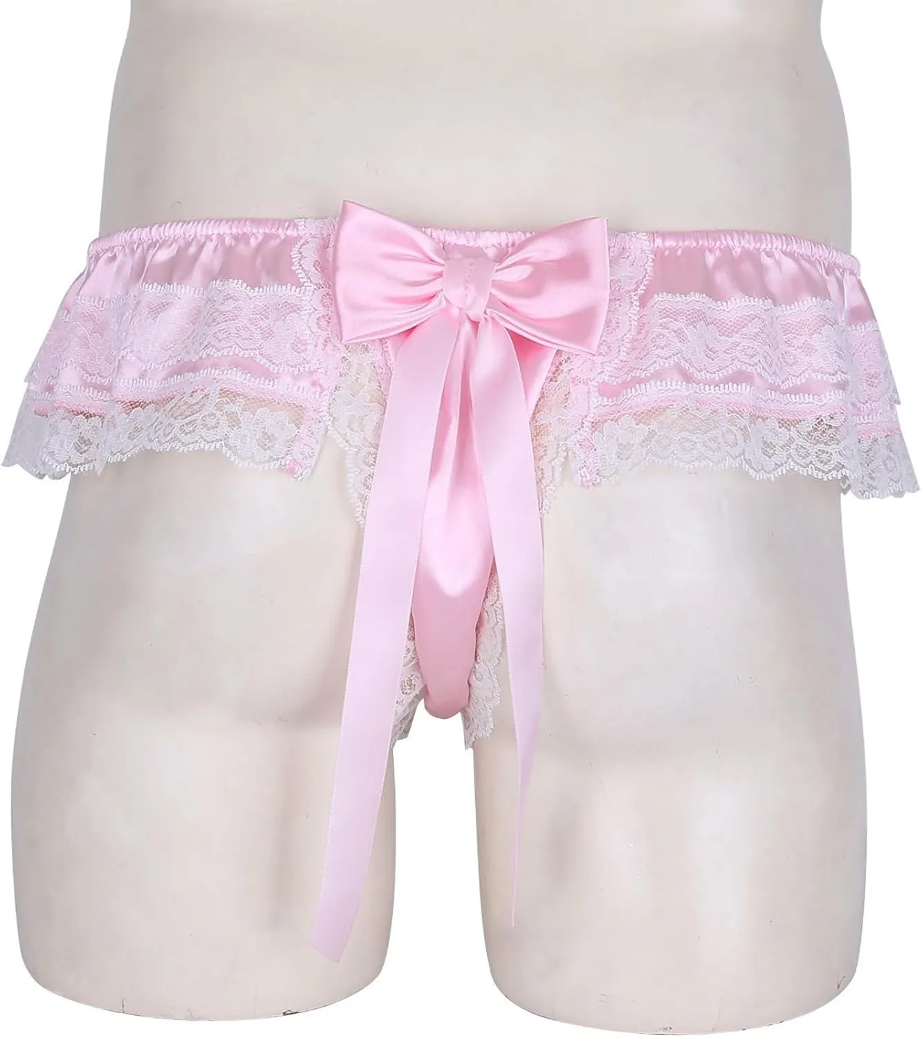 Sexy Lace Open Thong Panties for Men Butt Low Briefs Comfortable G-String Underwear