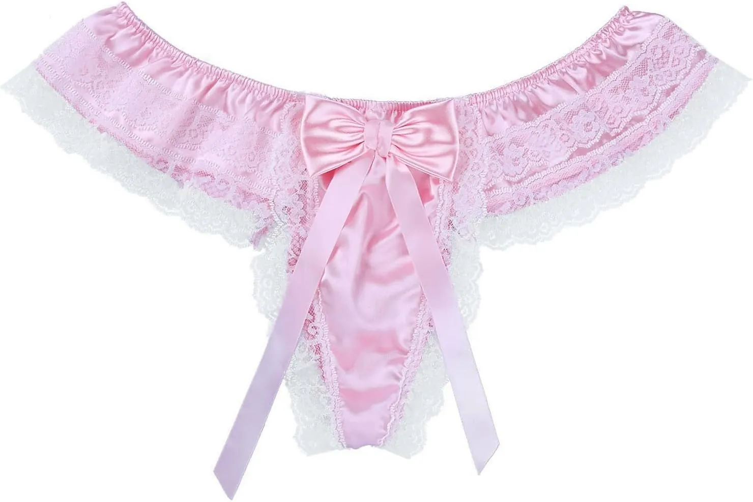 Sexy Lace Open Thong Panties for Men Butt Low Briefs Comfortable G-String Underwear