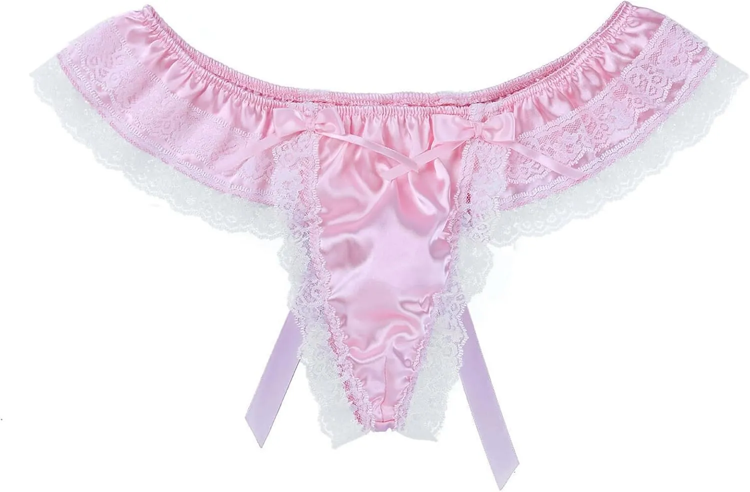 Sexy Lace Open Thong Panties for Men Butt Low Briefs Comfortable G-String Underwear