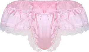 Sexy Lace Open Thong Panties for Men Butt Low Briefs Comfortable G-String Underwear