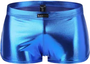 Sexy Underpants Men Fashion Imitation Leather Pants Solid Color Lacquer Leather Fitting Comfortable Boxer Brief