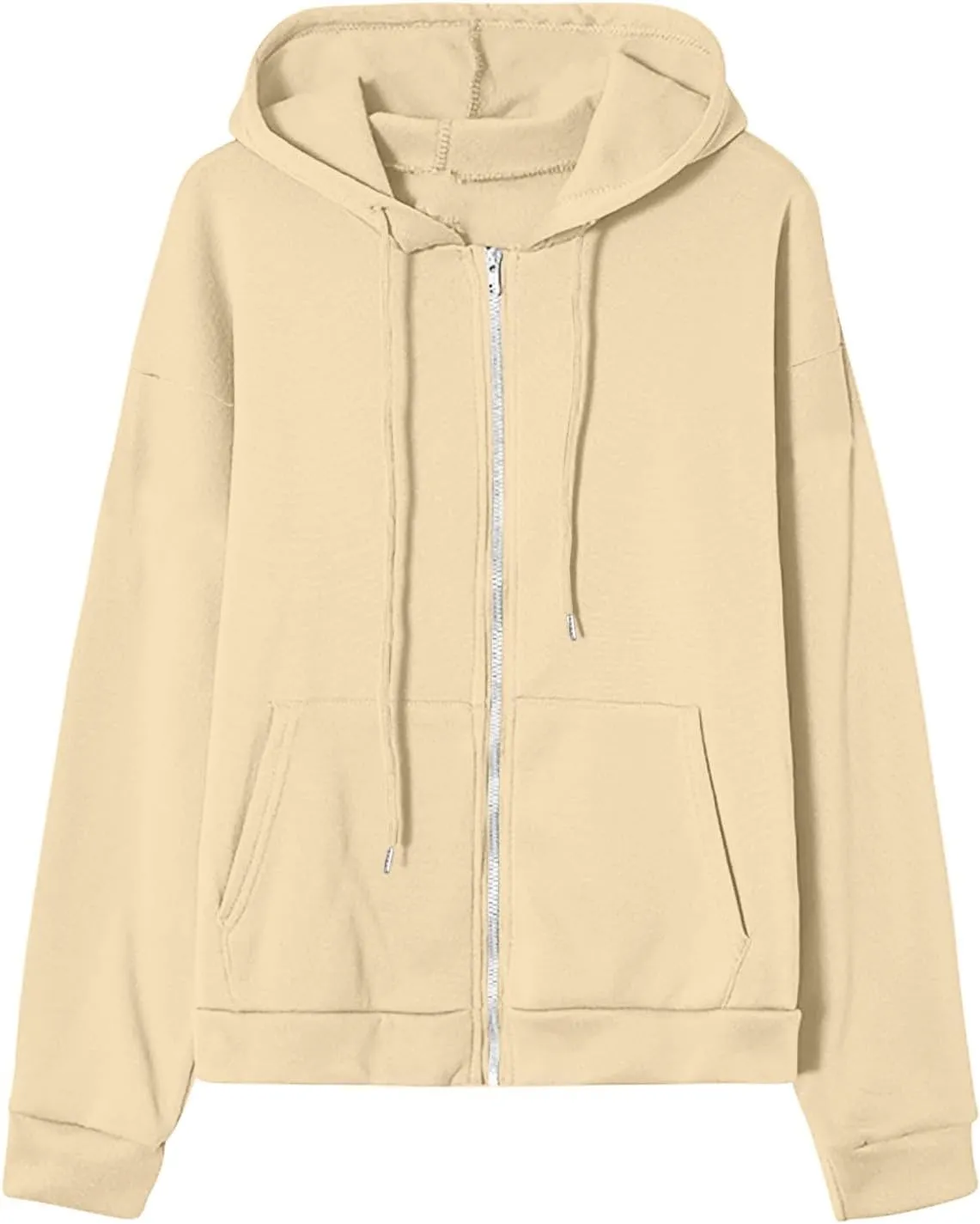 SHAOBGE Womens Zip Up Hoodies Long Sleeve Fall Oversized Sweatshirts Fleece Y2K Jacket with Pockets 2024 Fashion Clothes