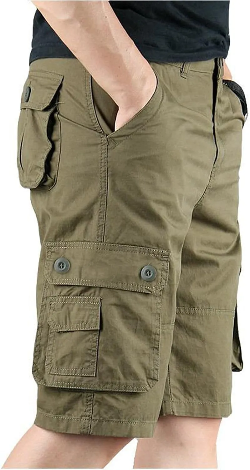 Shorts for Men with Multi-pocket and Fashion Summer Leisure Pants Overalls Men's pants Men's Khaki Shorts Khaki Mens
