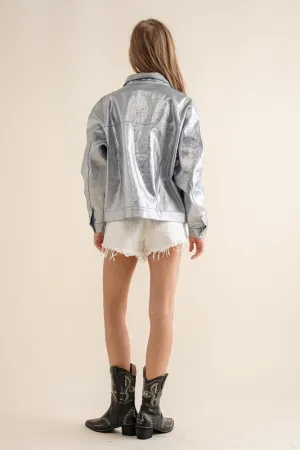 Silver Metallic Rider Jacket