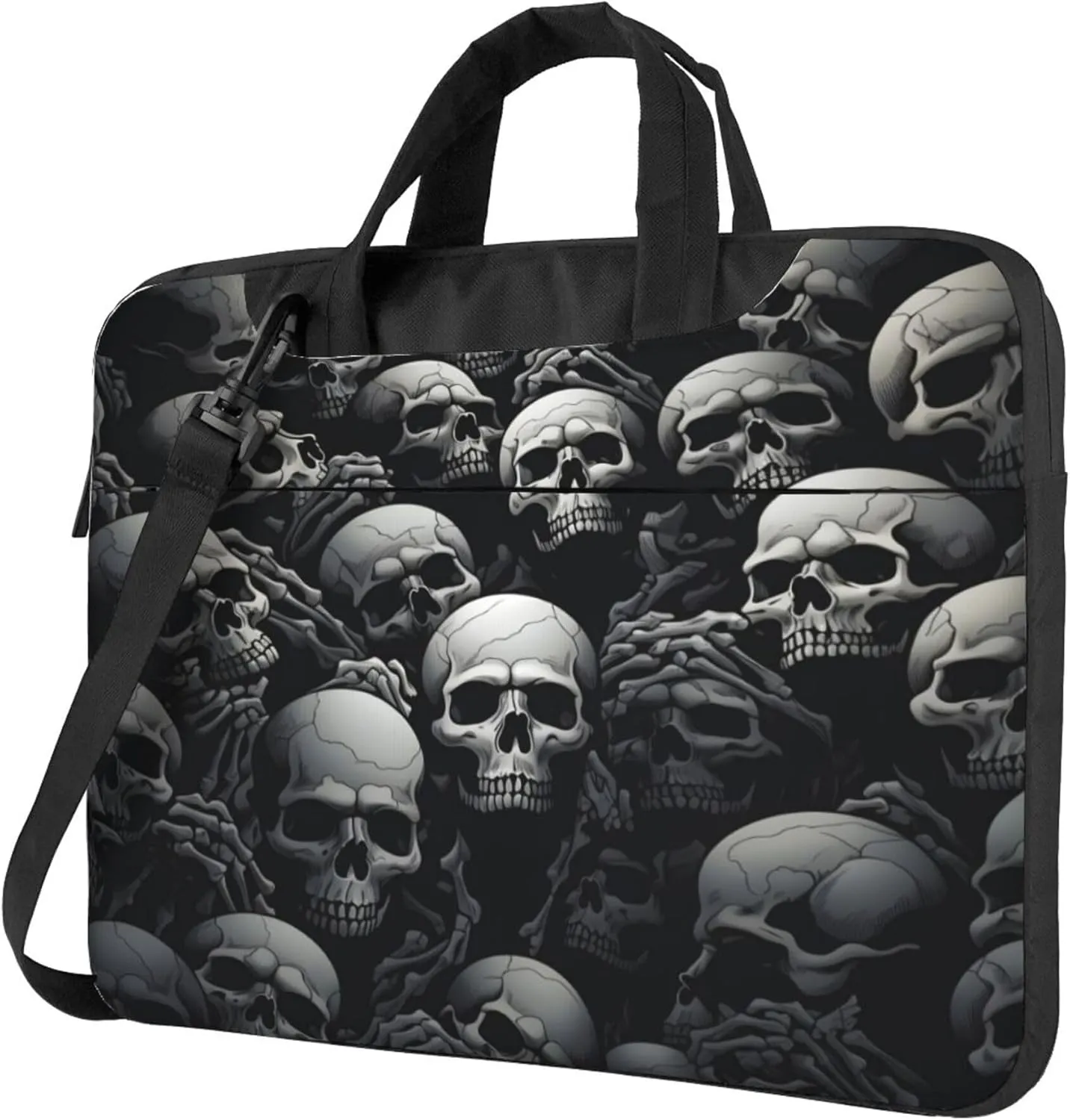 Skull Laptop Shoulder Bag for Women, Laptop Sleeve Case Durable Computer Bag