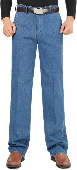 Slim Fit Jeans for Men High Waisted Straight Chino Pant Summer Work Pants with Pockets