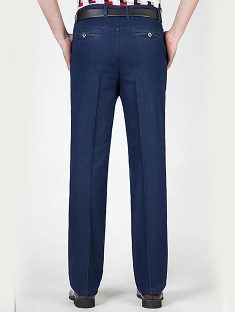 Slim Fit Jeans for Men High Waisted Straight Chino Pant Summer Work Pants with Pockets