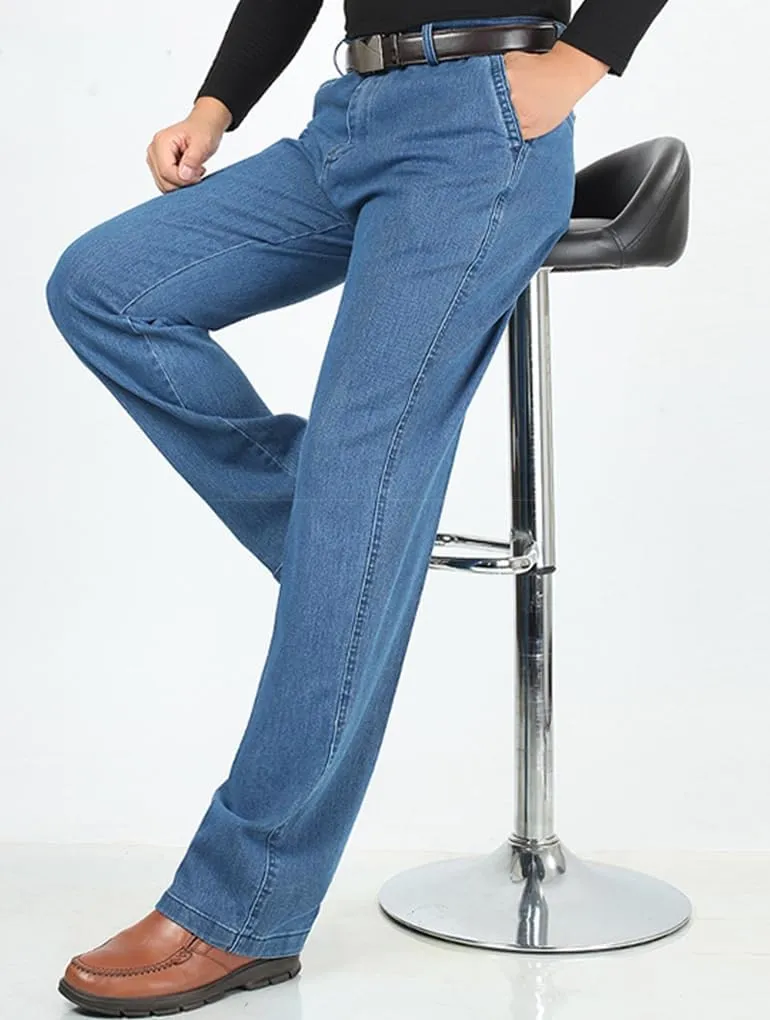 Slim Fit Jeans for Men High Waisted Straight Chino Pant Summer Work Pants with Pockets