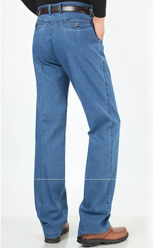 Slim Fit Jeans for Men High Waisted Straight Chino Pant Summer Work Pants with Pockets