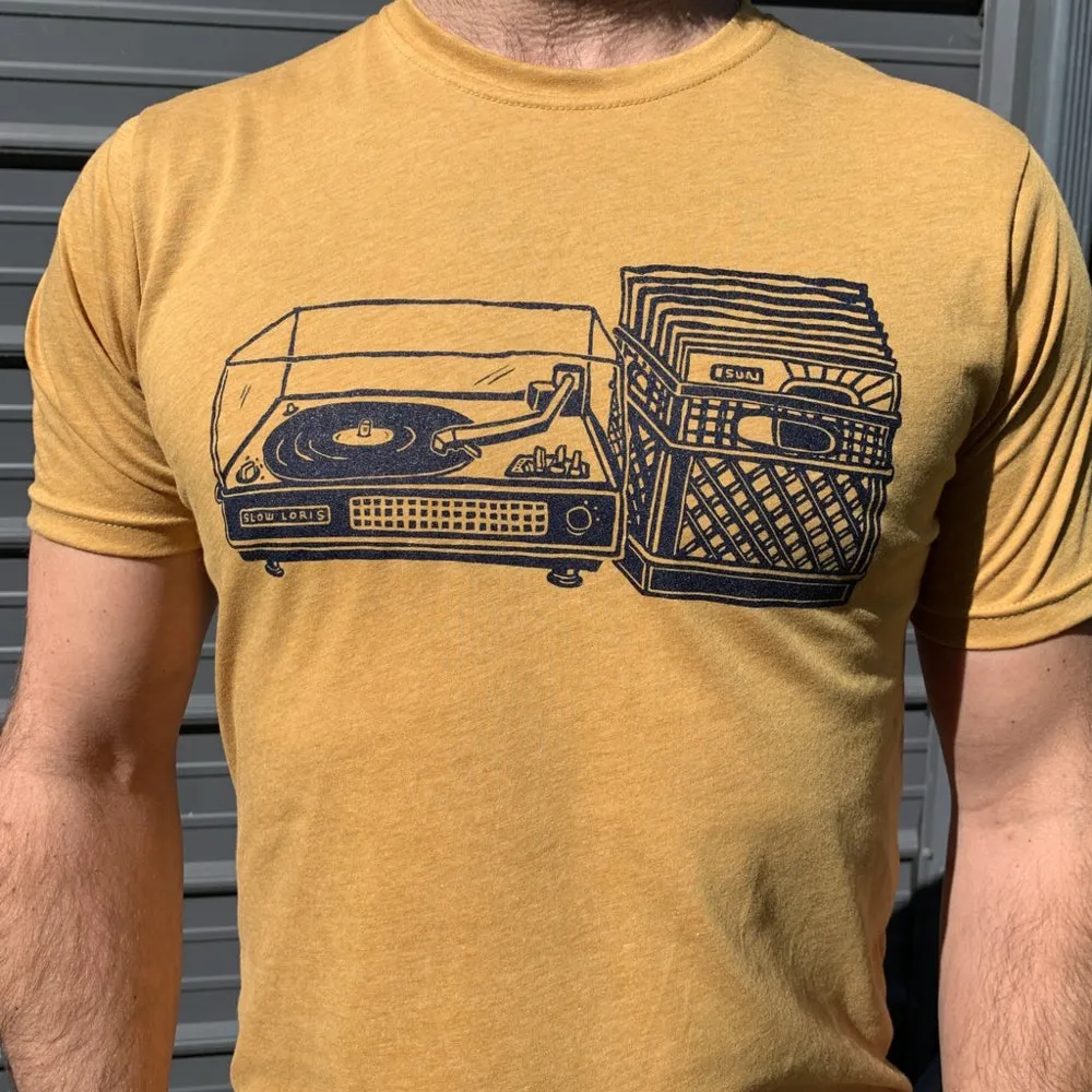 Slow Loris Turntable Tee - Mustard