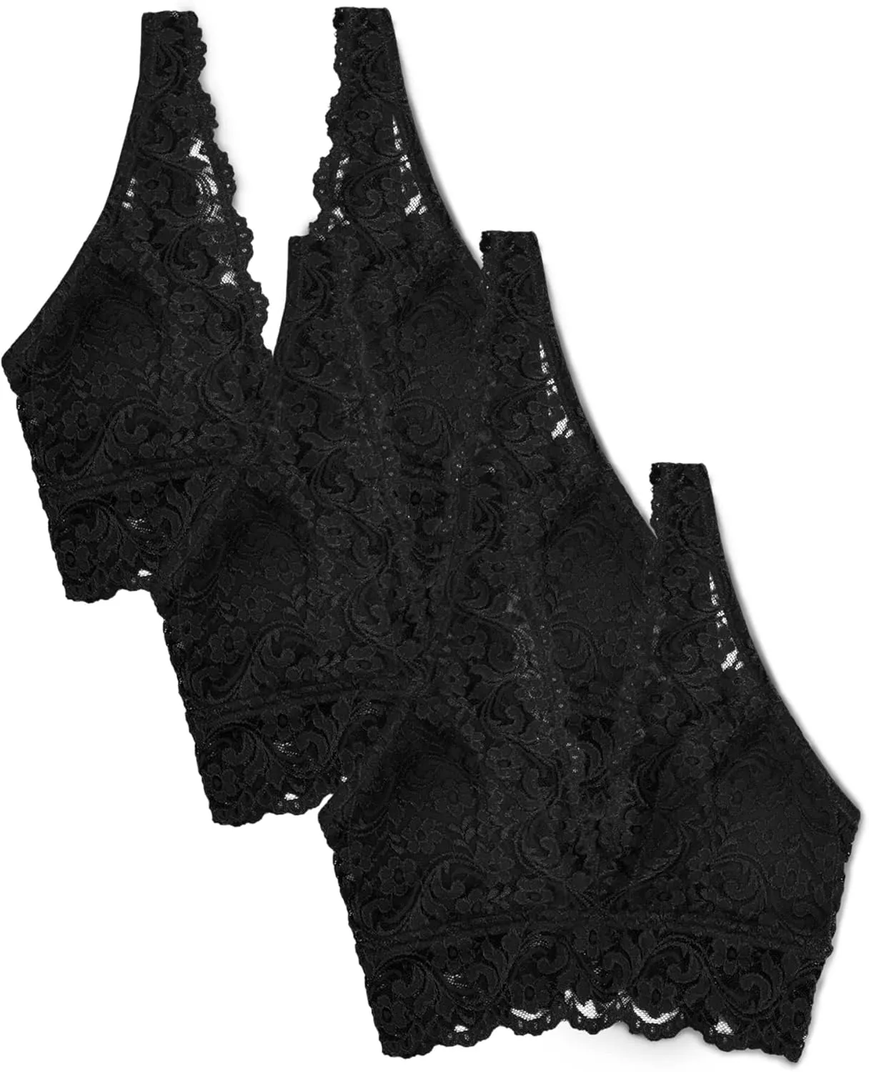 Smart & Sexy Women's Lace Deep V Wireless Bralette  Comfortable & Stylish, Multi-Packs Available