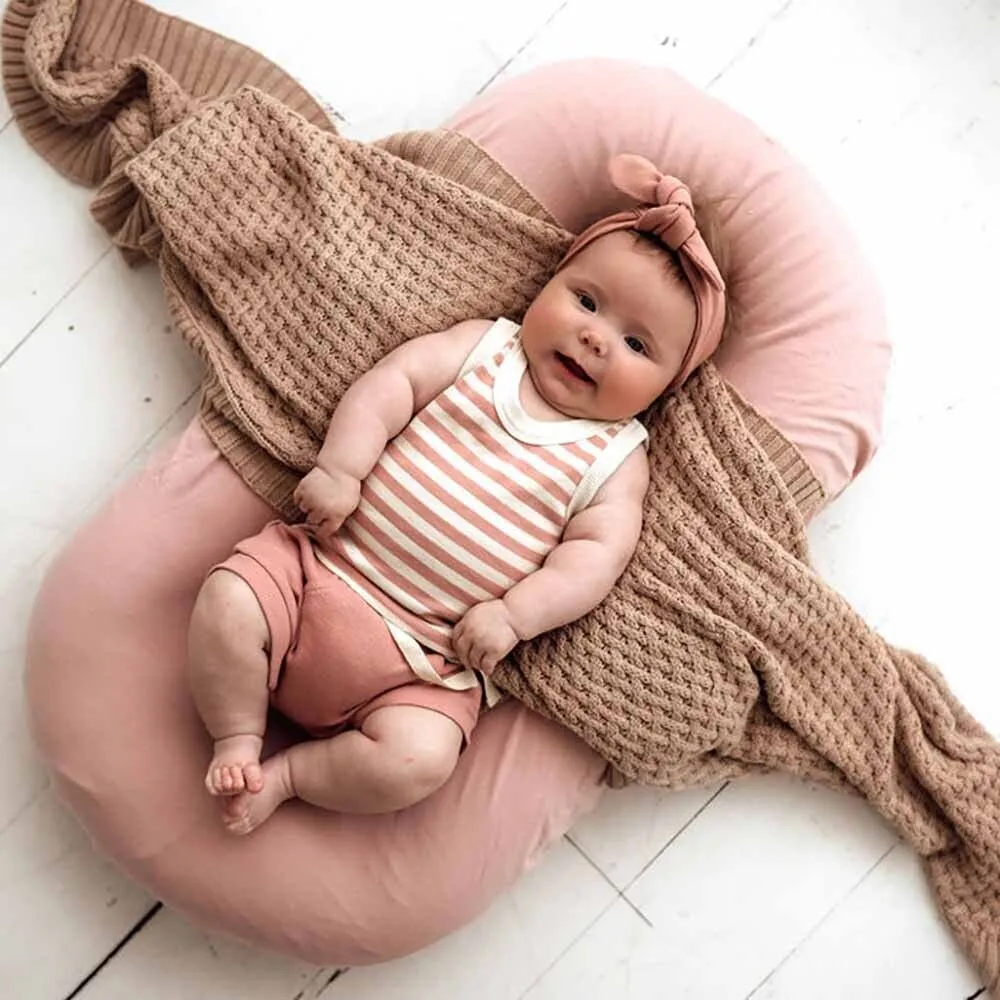 Snuggle Hunny - Organic Sleeveless Top - Rose Stripe
