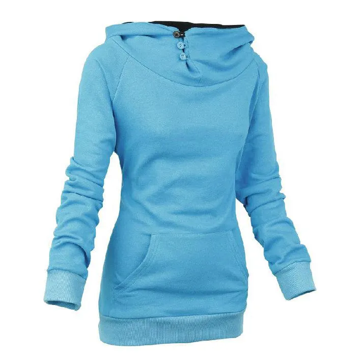 Split Joint Cotton Slim Women Hoodies