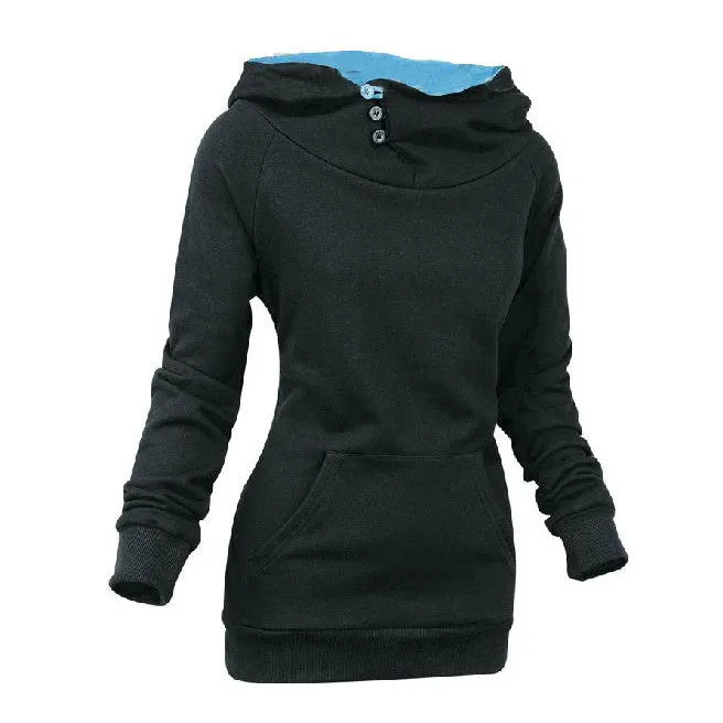 Split Joint Cotton Slim Women Hoodies