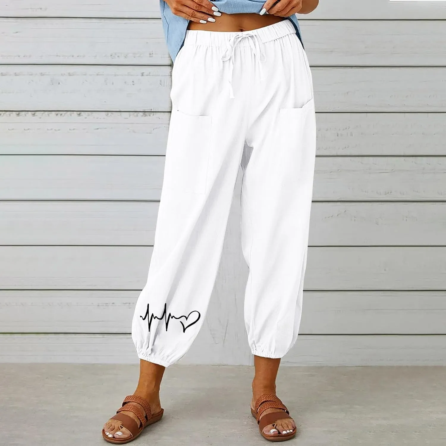 Summer Pants for Women 2024 Casual Linen Pants Light Weight Loose Comfy Lounge Pants Comfy Trousers