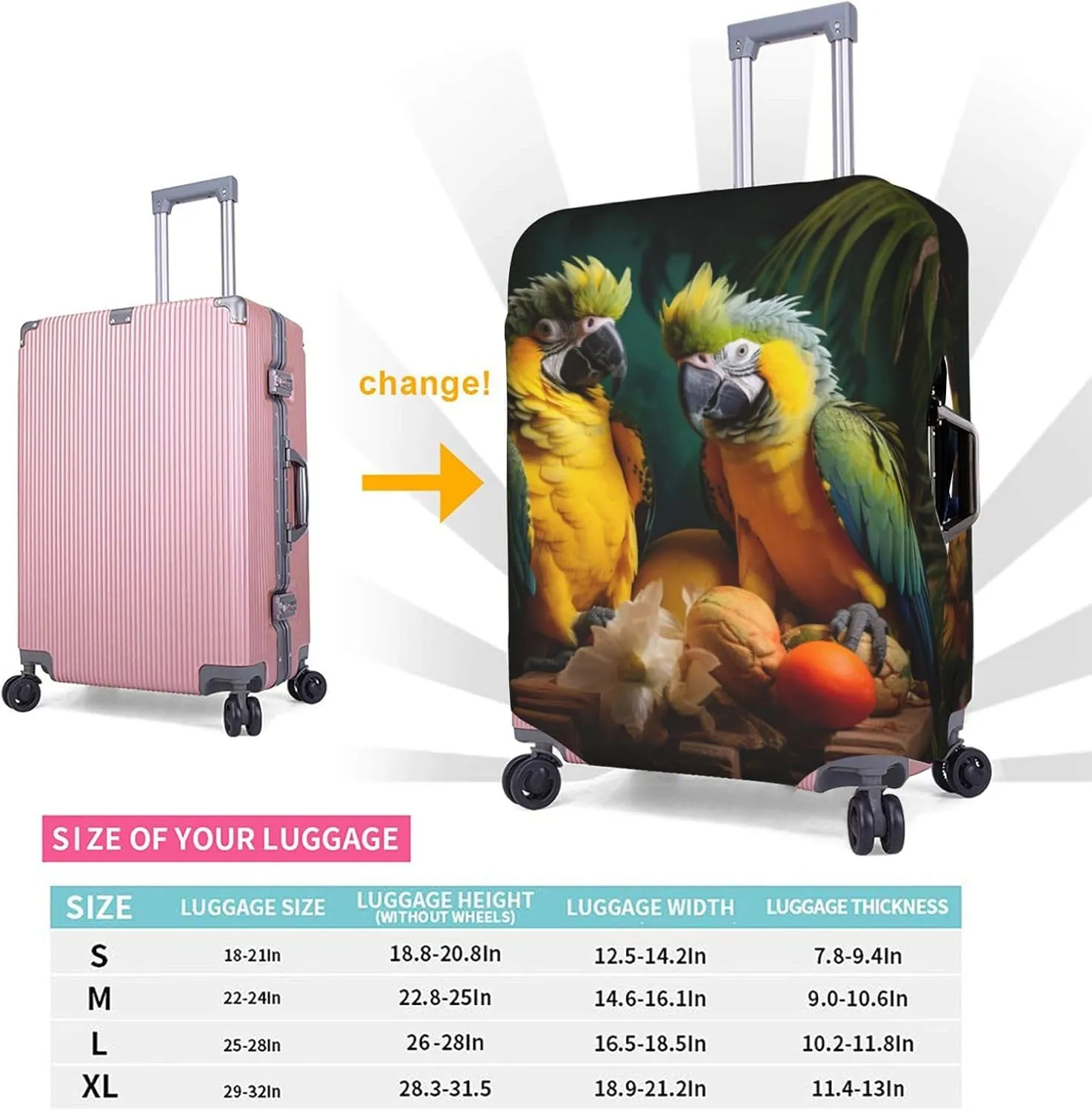 Summer Parrot Durable Elastic Suitcase Cover - Protect And Distinguish Your Luggage