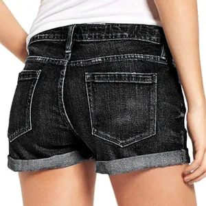 Summer Shorts Sexy High Slim Hole Women Pants Waist Pants Jeans Pants Short Sleeved Shirts for Women Casual
