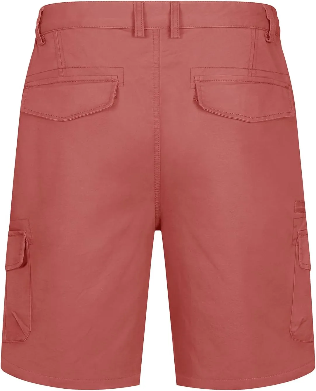 TACVASEN Men's Cargo Short 7 Pockets Comfortable Cotton Elastic Waist Causal Work Shorts