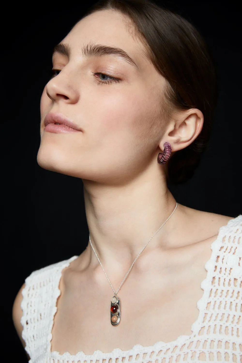 Textured Mini Hoops - Night Shade