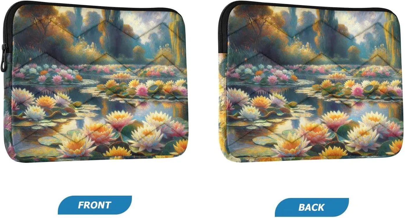 Thin Laptop Bag Durable Computer Carrying Bag Lotus Flower Waterproof Briefcase Bag
