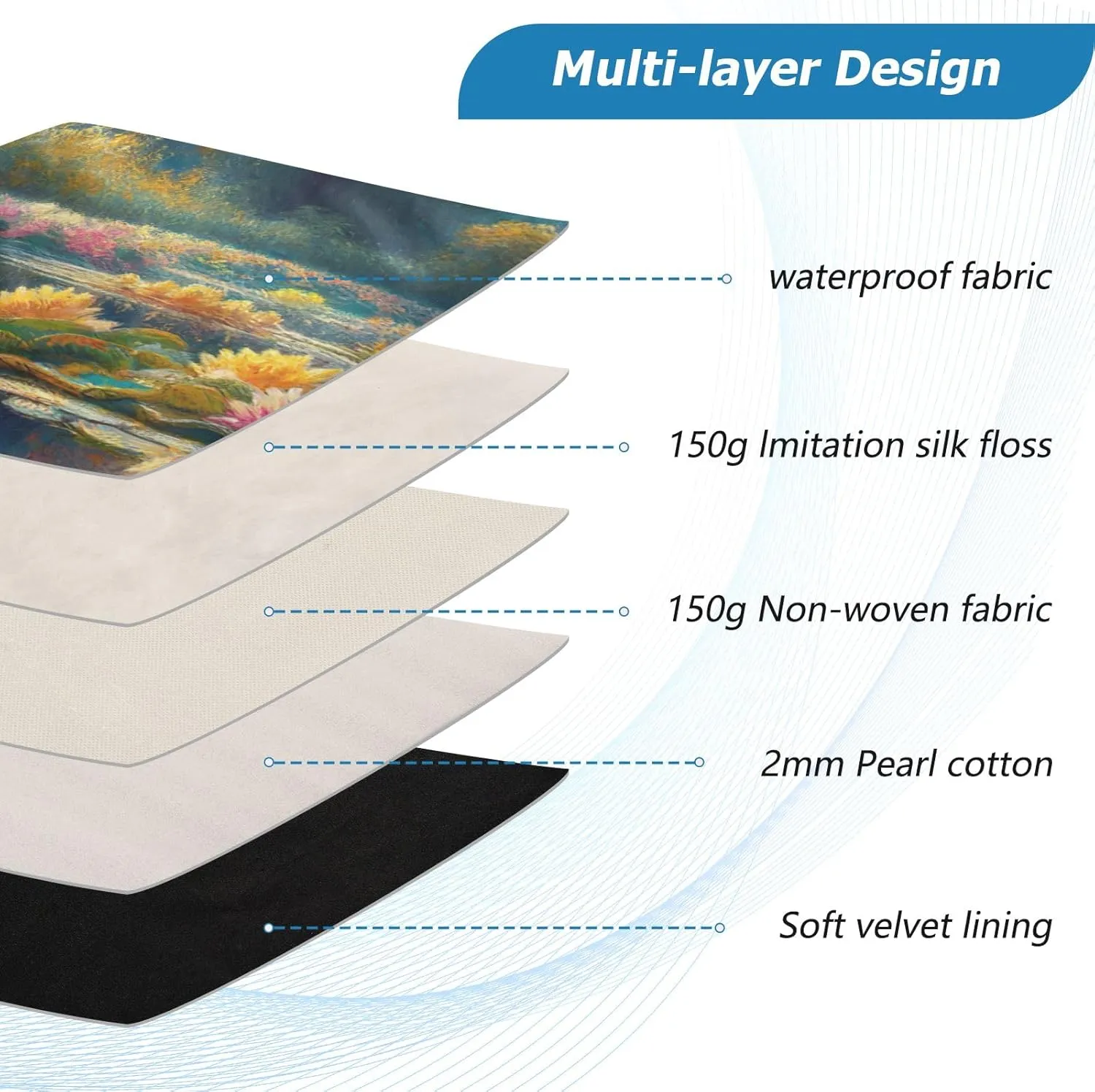 Thin Laptop Bag Durable Computer Carrying Bag Lotus Flower Waterproof Briefcase Bag