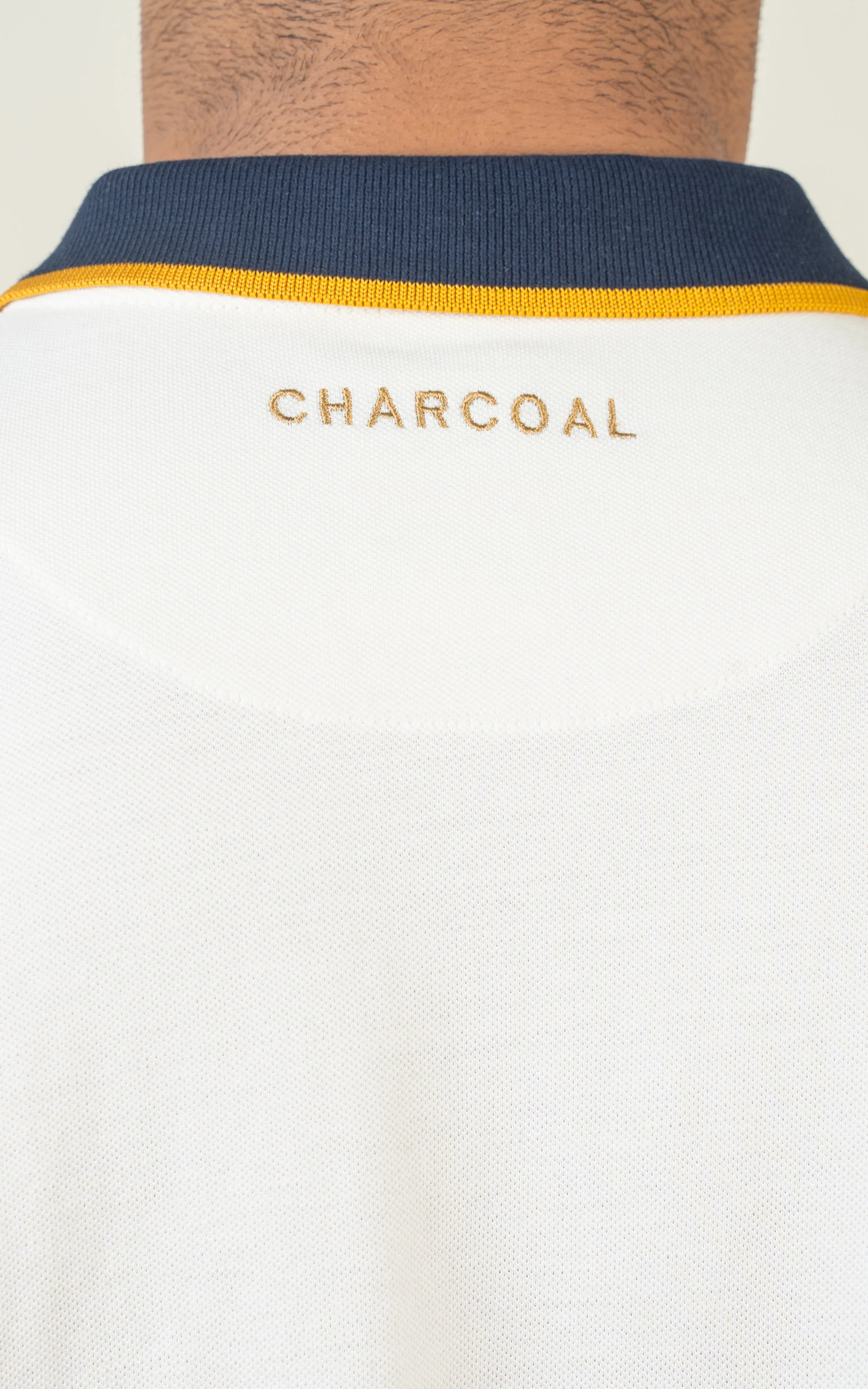 TIPPING CONTRAST COLLAR POLO WHITE