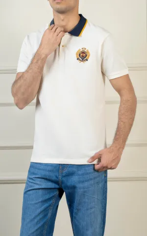 TIPPING CONTRAST COLLAR POLO WHITE