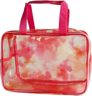 TotePrint Waterproof Red Handbag Iridescent Cosmetic Bag with Comfortable Hand, Travel Essential Storage Bag (Red)