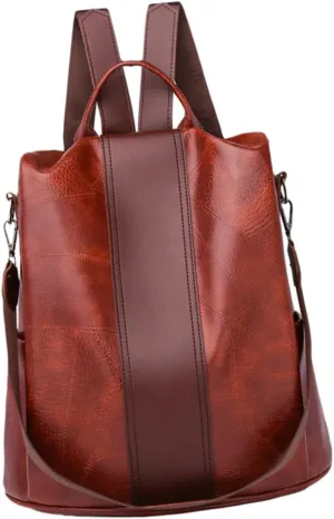 Travel Backpack Detachable Strap Leather Crossbody Bag Anti-theft and Durable