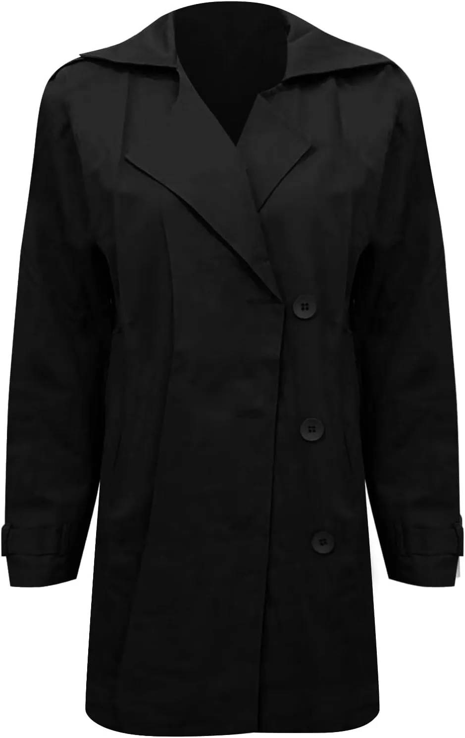 Trench Coat for Men Slim Notched Collar Single Breasted Cotton Jacket Oversized Lightweight Windproof Long Jacket