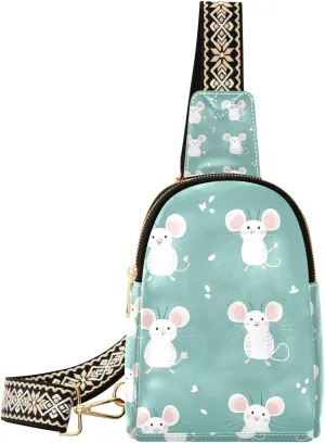 Trendy Boho Simple Style animal Green Cartoon leather fanny pack multipurpose fanny pack chest bag for travel