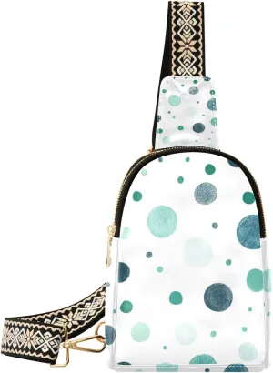 Trendy Boho Simple Style Sky Dots leather fanny pack anti-theft for women leather crossbody for hiking