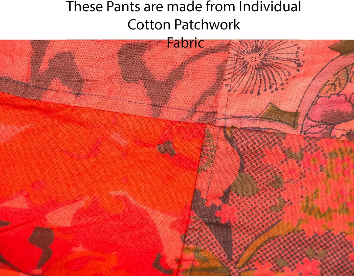 Tribe Azure 100% Cotton Casual Pants Patchwork Comfortable Baggy Yoga Hippie Boho Colorful