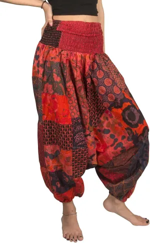 Tribe Azure 100% Cotton Casual Pants Patchwork Comfortable Baggy Yoga Hippie Boho Colorful