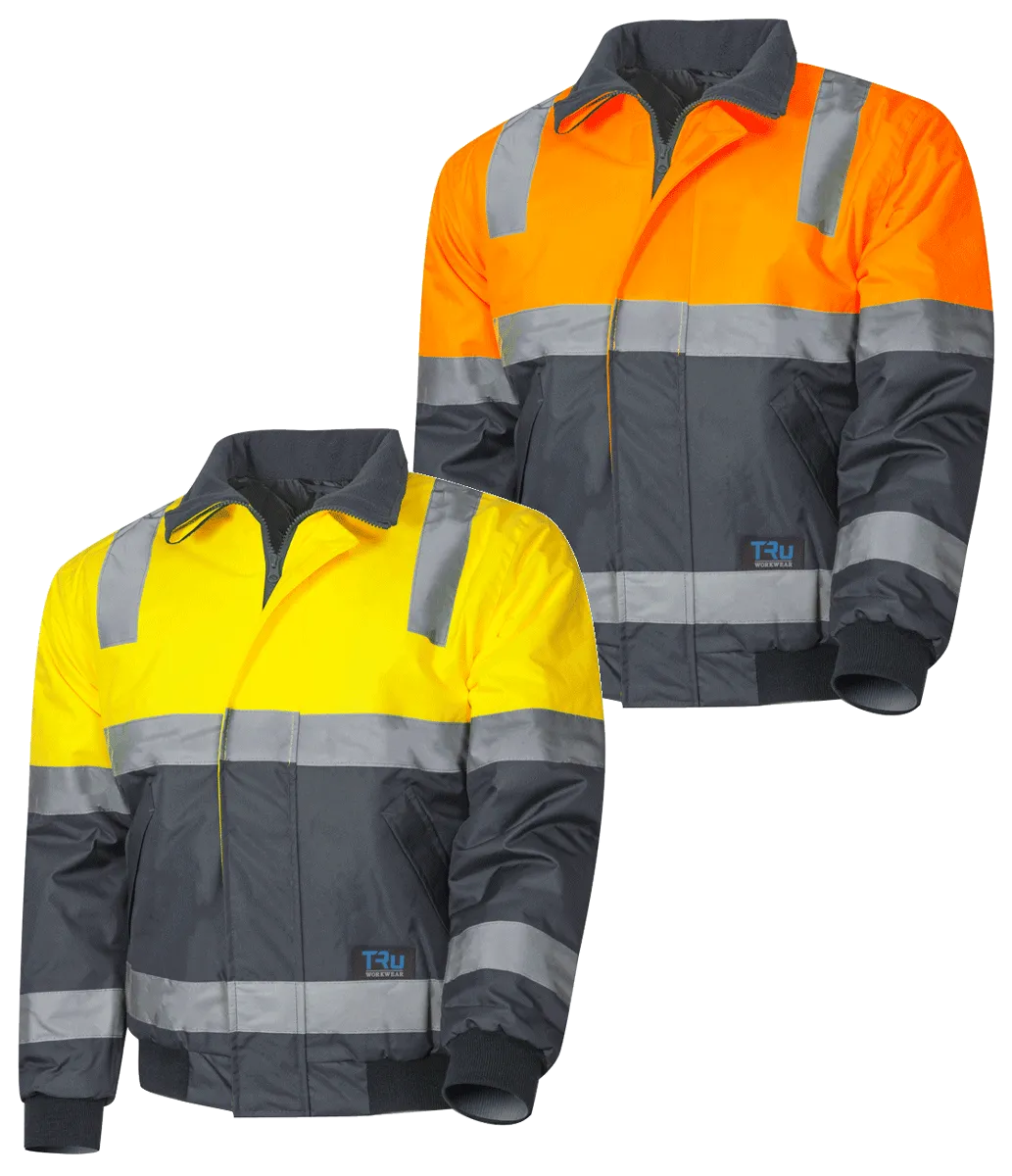 Tru Workwear Hi Vis 2 Tone Pilot Jacket c/w Reflective Tape TJ2946T4