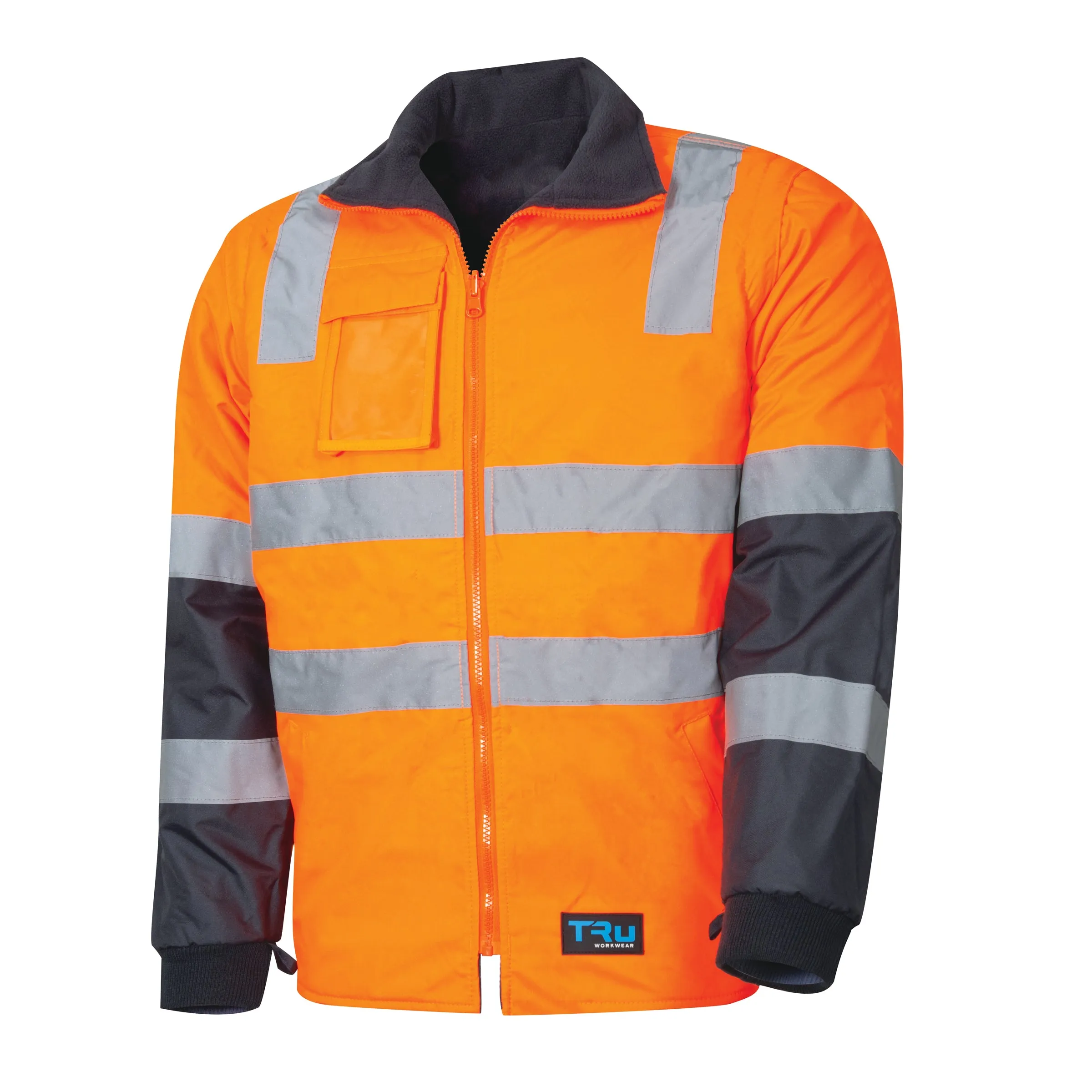 Tru Workwear Hi Vis Wet Weather Jacket c/w Removable Sleeves & Reflective Tape TJ2945T4
