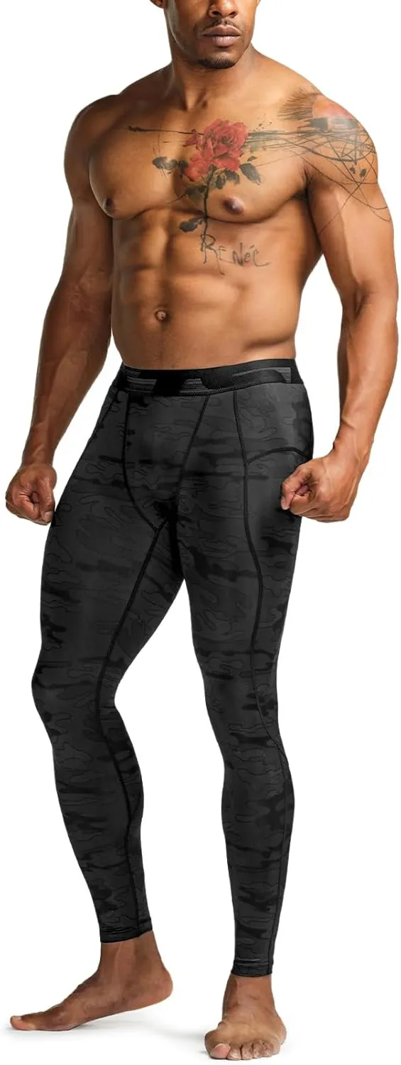 TSLA Men's Compression Pants - Cool Dry Athletic Sports Workout Running Tights Leggings Baselayer