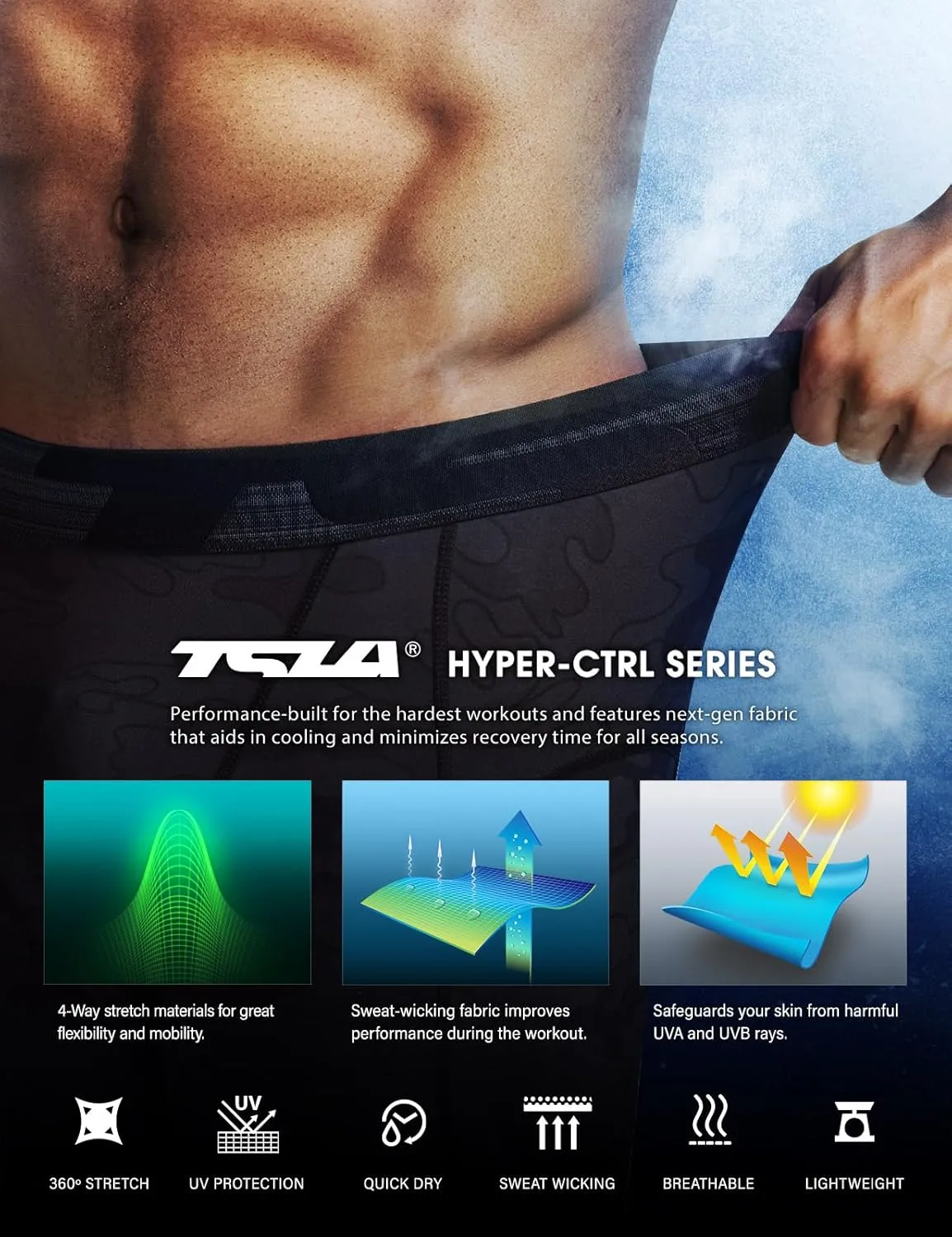 TSLA Men's Compression Pants - Cool Dry Athletic Sports Workout Running Tights Leggings Baselayer