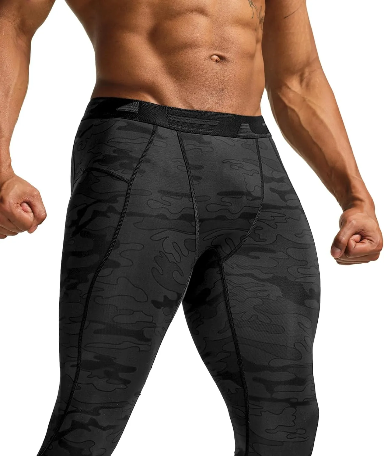 TSLA Men's Compression Pants - Cool Dry Athletic Sports Workout Running Tights Leggings Baselayer